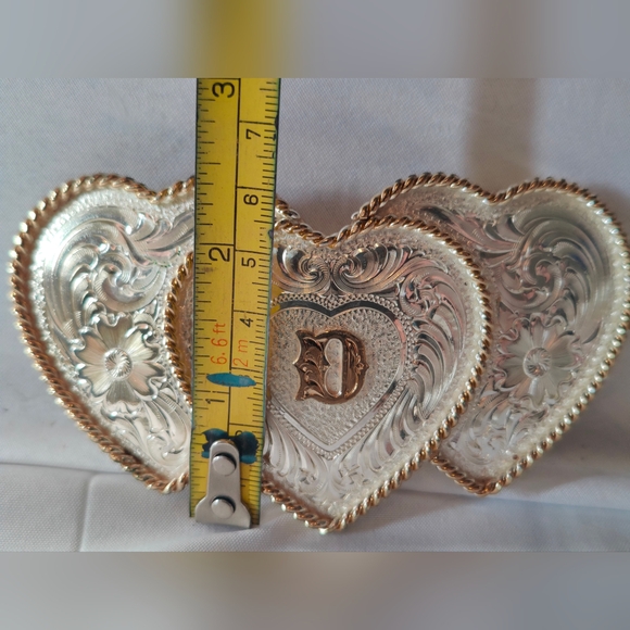 Vintage Montana Silversmiths Silver Plate Initial D Belt Buckle - Picture 4 of 5